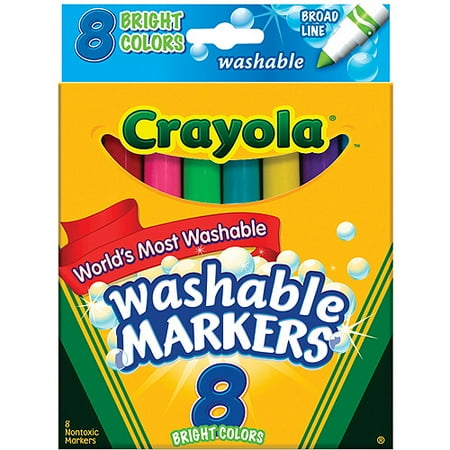 CRAYOLA WASHABLE MARKERS BROAD 12 COLORS - 071662078126