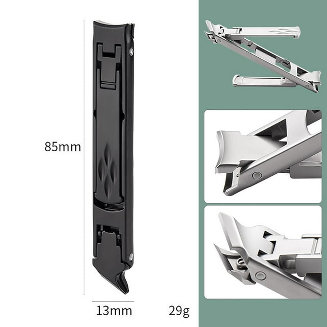 Fiudx Cortaúñas Plegable, Herramienta de Doble Cara, Cuchillas de Acero Inoxidable de Precisión, Mango Ergonómico Antideslizante, Ideal para Viajes, Ideal para El Hogar y para Regalar.