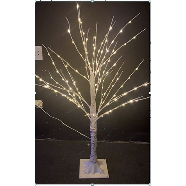4 Ft H Copper Wire LED Birch Tree 208 Warm White LED Lights In/Outdoor Christmas Tree Holiday Decoration