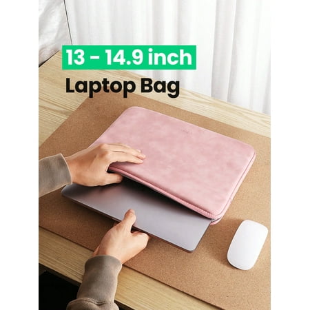 UGREEN Laptop Tablet Bag Leather 13-13.9 Inch Bag Case Cover For MacBook Pro MacBook Air IPad/IPad Pro Case Laptop Funda IPad Pro Air Sleeve Case Pink 13 to 13.9 Inches