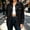 Black, variant on Women's Denim Jacket Oversized Frayed Hem Jean Trucker Jacket Black XXL