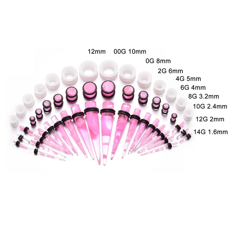 Kit Espansione Orecchie 54 Pezzi Vogem | 14G-00G (1,6mm-10mm) | Coni A Spirale E Tappi In Acrilico | Gioielleria Body Piercing - 5