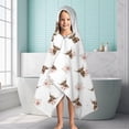 thumbnail image 6 of White Highland Cow Flower Pattern Hooded Bath Towel，60"x35" for Ages 3 To 12 Kids, Quick Dry Lightweight Soft Microfiber Hood Beach Towel Cover Up for Kids, 6 of 7
