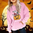 thumbnail image 2 of Cnbwig Pullover Sweatshirts Tops Girls Winter Hoodies Halloween Pumpkin Print Sweatshirts with Pocket Warm Kids Hooded Sweatshirts Ladies Tops A3-Pink 12-13 T, 2 of 4