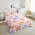 thumbnail image 3 of Castle Fairy Colorful Bow Knot Twin Comforter Sets,Dreamy Princess Bow Bedding Set, 3 of 8