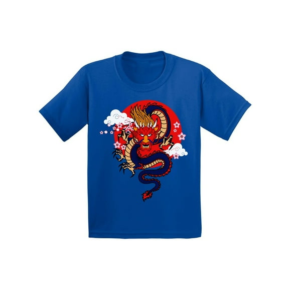 Boys Graphic Tees - Cool Dragon T-Shirt for Youth