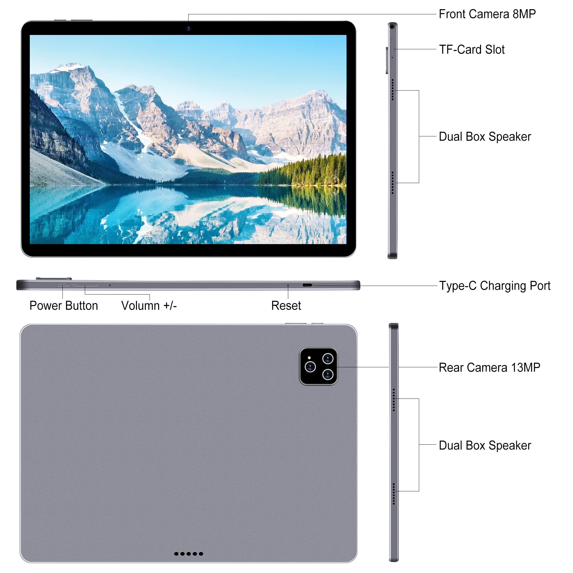 Veidoo 13 Inch Android Tablet, 2K 2160x1440 FHD Screen