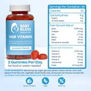 Baby Blues Postpartum Hair Loss Vitamins for Women - Hair Growth Gummies with Biotin 6000mcg, Collagen, Zinc & Folate, Hair Skin and Nails Supplement, Passion Fruit Flavor, 60 Count