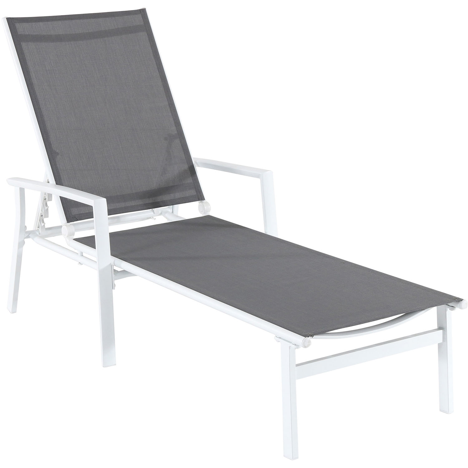 Hanover Naples 2x2 Sling Outdoor Folding Chaise Lounge Chair, Gray - image 3 of 19