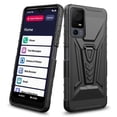 thumbnail image 5 of For Lively Jitterbug Smart4 / TCL 40 XL / TCL 40 T Case with Kickstand Belt Clip Holster Case w/Tempered Glass Screen Protector Phone Case Cover for Jitterbug Smart 4 - Black, 5 of 5