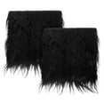 thumbnail image 1 of Unique Bargains Plush Faux Fur Fabric Square, 10' x 10' Fluffy Faux Fur Patches Cuts, Black 2Pack, 1 of 6