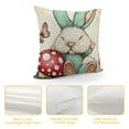 thumbnail image 4 of PRATYUS  Happy Easter Hello Spring Gnome Flower Throw Pillow Covers, Cushion Case Decoration for Sofa Couch 20x20in, 4 of 5