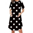 thumbnail image 2 of Wiyuqeen Maternity Nightgowns for Women Polka Dot Print Knee Length Dress Sleepwear Short Sleeve Side Zipper Loose Loungewear, 2 of 3