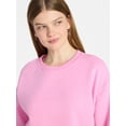 thumbnail image 4 of No Boundaries Fleece Oversized Sweatshirt with Long Sleeves, Women’s Sizes XXS-4X, 4 of 5