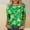 Green#96, variant on 3/4 Length Sleeve Womens Tops Oversized Crewneck St Patricks Day Print Short Sleeve T Shirts Summer Casual Round Neck Plus Size Irish Shamrocks Printed Loose Fits Comfy Soft Tee Shirt