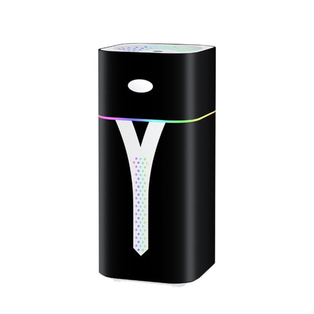 Difusor humidificador de niebla 420ml Mini pulverizador Atomizador portátil Luz colorida para el dormitorio de la oficina en casa, Negro Methold HA003490-02