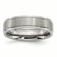 thumbnail image 1 of Titanium Ridged Edge 6mm Brushed and Polished Band Size 11.5, 1 of 6