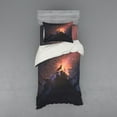 thumbnail image 2 of Ambesonne Fantasy Bedding Set 4 Pcs, Howling Wolf on Rock, Queen, Multicolor, 2 of 3