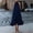 Navy Blue, variant on Women's Elegant Halter Neck Pleated Ruffle Hem Midi Dress – Off-Shoulder Sleeveless A-Line Solid Color Cocktail Gown Wine Red，S