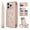 Rosegold, variant on ELEHOLD Crossbody Case for iPhone 16 Pro, Flower Embroidered Wallet Case with Shoulder and Wrist Strap, Stand Feature,Black