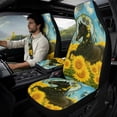 thumbnail image 2 of Xixirimido Car Seat Covers Front Seats Leather Universal Fit for Cars, Vans, Trucks, SUV, Set of 5 Car Seat Protector with Seatbelt Covers & Center Console Cover, Horse Sunflower Dream Catcher, 2 of 8