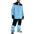 thumbnail image 5 of Womens Snowsuits Ski Suits Onesie Winter Snow Jackets Jumpsuits Reflective Windproof Waterproof Warm Windbreaker (XL, Sky Blue), 5 of 7