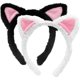thumbnail image 1 of wonima11 2-Pack Black and White Cat Ears Headbands with Pink Inner Ears, Fuzzy Plush Hair Accessories for Spa, Skin Care, Makeup, Halloween, Cosplay, and Animal-Themed Parties, 1 of 1