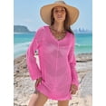 thumbnail image 2 of Traje de baño ANRABESS, cuello en V, cuello en V, tejido de malla, rosa intenso, 2 of 6