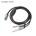 thumbnail image 2 of Cable de medios Uxcell USB C a 1/4" pulgadas de 3.3Ft negro, divisor de cable auxiliar estéreo dual tipo C para laptop, 2 of 5