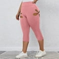 thumbnail image 6 of Xysaqa Women's Stretch Workout Yoga Capris Leggings for Summer Comfy Women High Waisted Leggings Belly Control Capris Pants Cutout S-3XL, 6 of 9