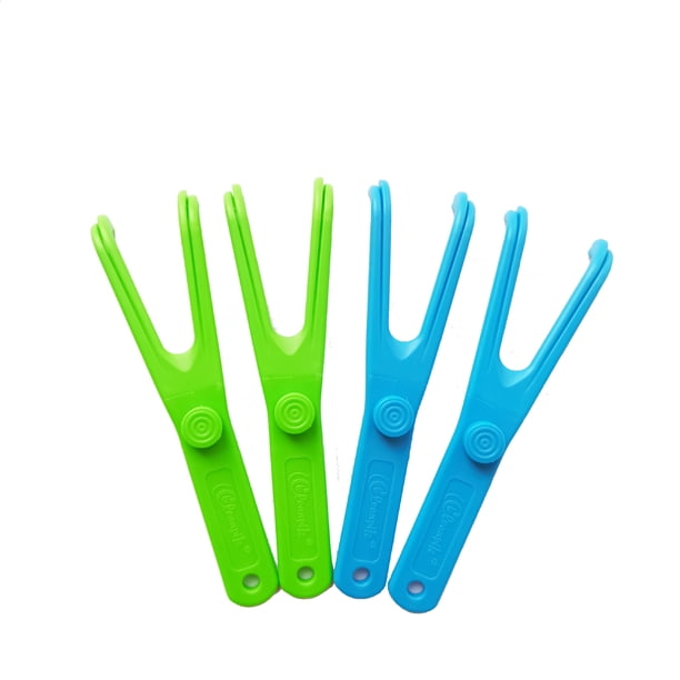 Porta hilo dental en forma de Y para limpieza de dientes Varilla para hilo dental Mango antideslizante Accesorios para hilo dental Limpiador de dientes Bicicleta portátil