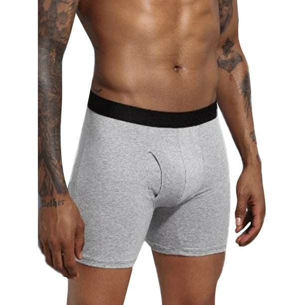 Innerwin Underpants Slim Leg Men Underwear Beach Elastic Waist Breathable  Boxer Brief Gray S