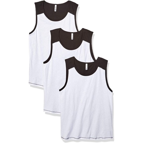Aquaguard Men's Men's Contrast Back Fine Jersey Tank Top - Ash/ Heather - S (3 Pack)