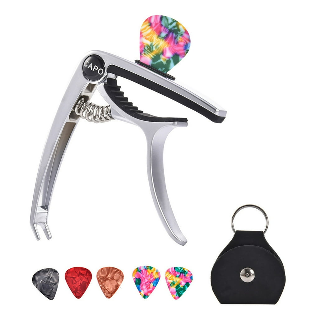 Guitar Capo Musical Instrument Accessories Guitar Pick with Pick Holder