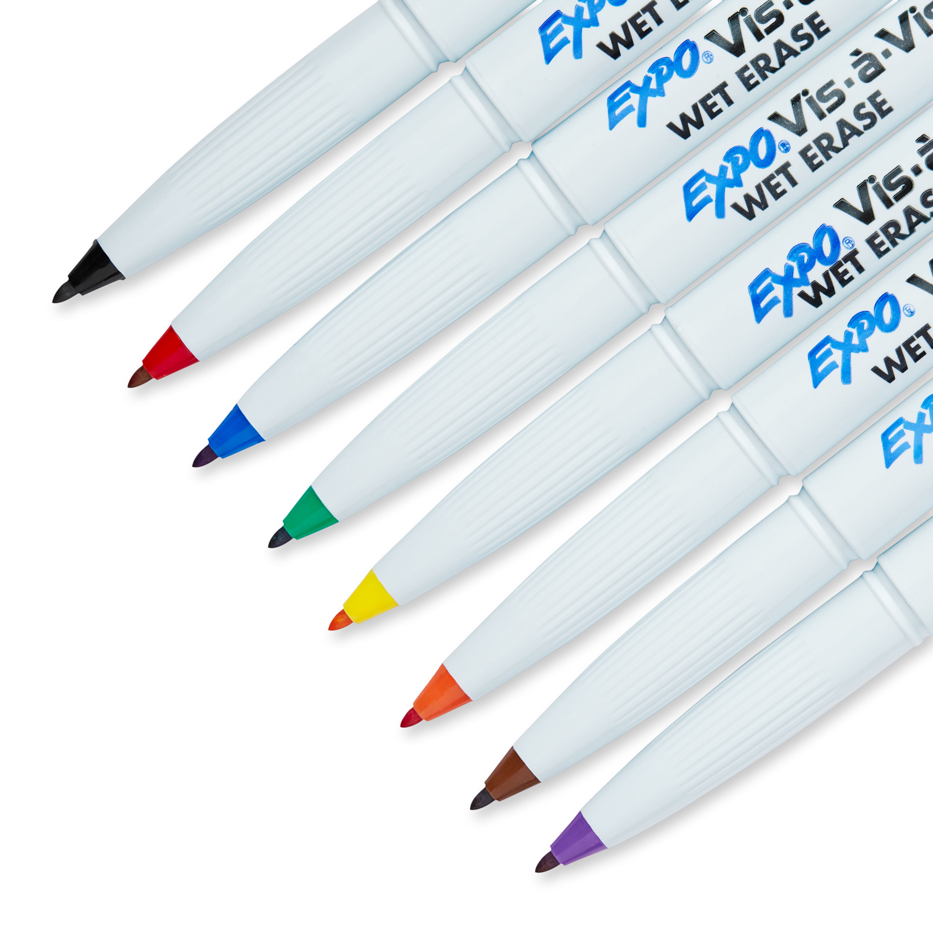 Expo Wet Erase Vis A Vis Markers 8 Assorted Colors 1 Pack Fine Point