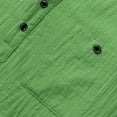 thumbnail image 7 of YLSDY Mens Summer Linen Tops Button Down Henley Shirt Casual Beach Hippie T-Shirt Vacation Wedding Shirts with Pockets Green S, 7 of 7