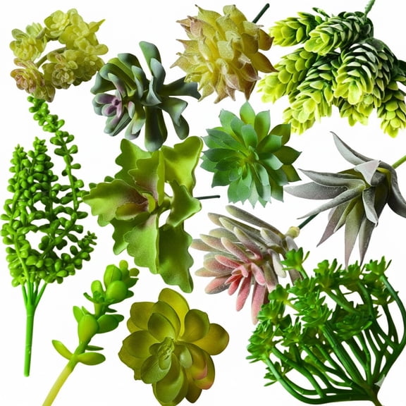 MEHOOM 12 Pcs Artificial Succulent Plants Unpotted, Succulents Fake & Succulant Plants for DIY Craft, Faux Plants Decor for Home Decor, Garden, Office, and Party Decorations