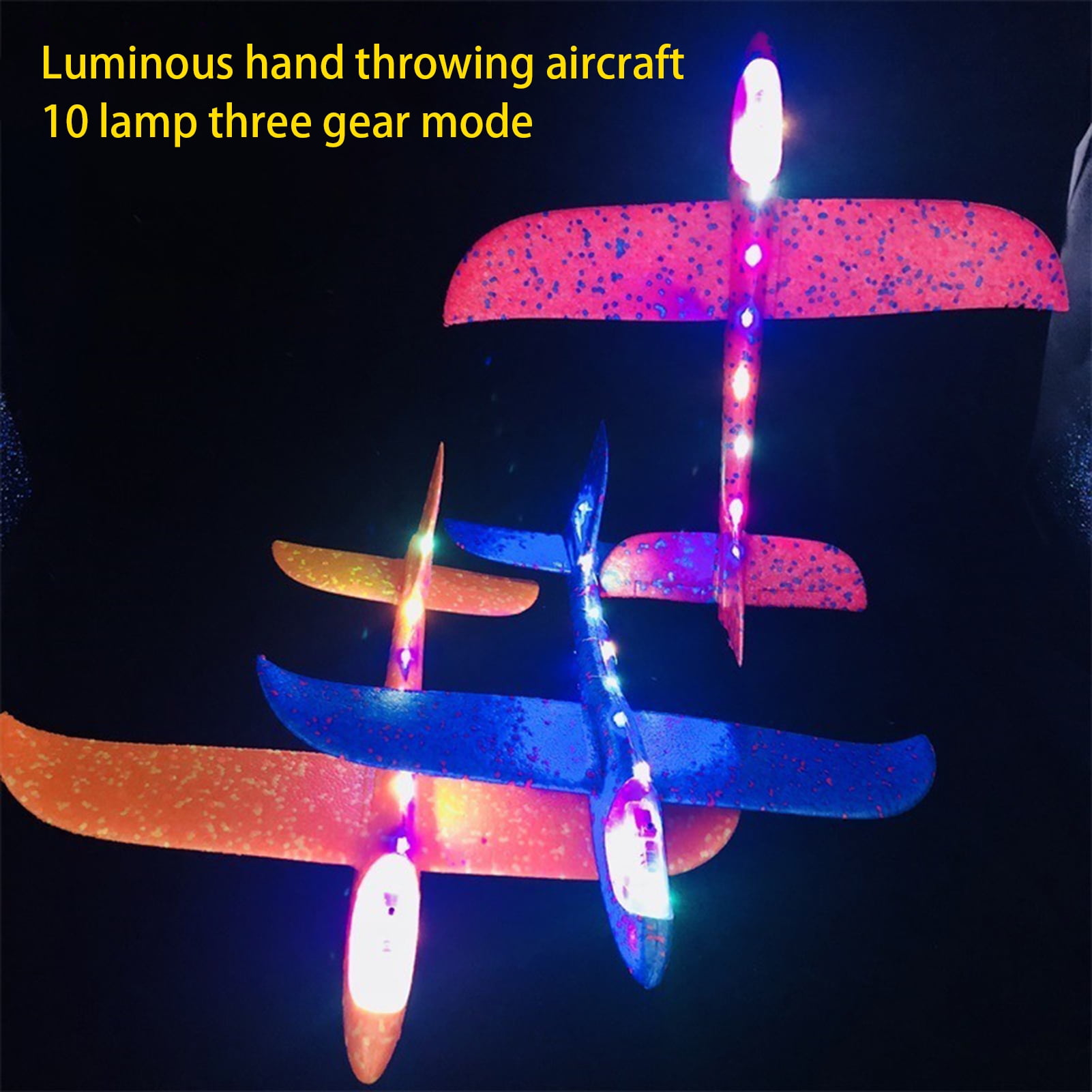 Biplut Glowing Plane Toy 3speed Flashing Exquisite Safe Kids LED Light