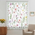 thumbnail image 3 of Spring Floral Sheer Curtains 96 Inches Long, Pink Flowers Sage Green Plaid Pastoral Light Filering Curtains, Privacy Drapes Simi Floor to Veiling Curtain for Living Room Bedroom Window Treatment, 3 of 9