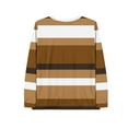 thumbnail image 3 of Blmnix Striped Holiday Shirts for Women Tunic Tops Pullover T-shirts Long Sleeve Brown V-Neck Cute Going Out Tops for Women,S, 3 of 4