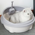 thumbnail image 5 of Open Style Pet Litter Box Semi Enclosed Detachable with High Sides for Cats Plastic Easy Clean Includes Litter Scoop, 5 of 6