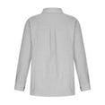 thumbnail image 4 of cfhntfmh Fall Shirts for Women Cotton Linen Casual Collared Long Sleeve Buttons down Blouses Plus Size Lounge Tops, 4 of 7