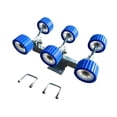 thumbnail image 1 of Colaxi Support de Fond de Rouleau pour Remorque de Bateau, Support de Support, Pièces de Rechange Robustes, Assemblage de Rouleau Oscillant pour Navire, Entrepôts, Ports, 6 Roues, Bleu, 1 of 8