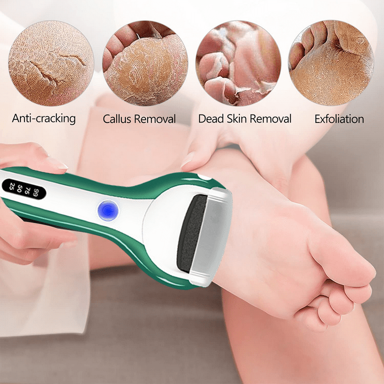 Rechargeable Electric Callus Remover and Shaver ，Professional Spa  Electronic Micro Pedi Health Feet Care - green 