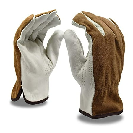 

12-Pack of Cordova 8234M Select Grain Cowhide Driver Work Gloves Brown Split Cowhide Back Unlined Keystone Thumb Aramid Sewn Medium