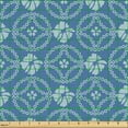 thumbnail image 2 of Ambesonne Japanese Fabric by the Yard Upholstery, Flowers Circles Pattern, 3 Yards, Slate Blue Pale Seafoam, 2 of 5