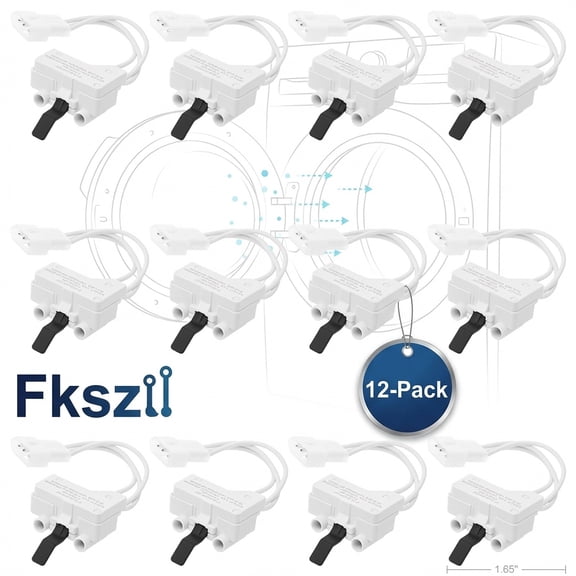 Fkszll 12PCS 3406107 Dryer Door Switch for Whirlpool Maytag Kenmore Dryers Replaces Part Numbers 3406109 3405100 3405101 3406100 3406101 Can Solve the Problem of No Rolling and No Heat Generation