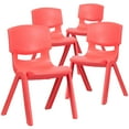 thumbnail image 2 of Flash Furniture 4 Pack Red Plastic Stackable School Chair with 15.5'' Seat Height, 2 of 13