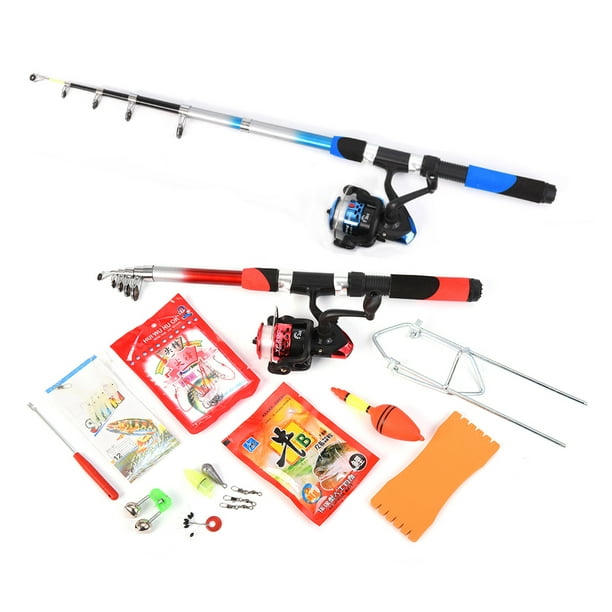Lixada Fishing Rod Reel Combo Full Kit with 2PCS 2.1m Telescopic Fishing  Rods 2PCS Spinning Reels Fishing Lures Hooks Accessories Fishing Bag 