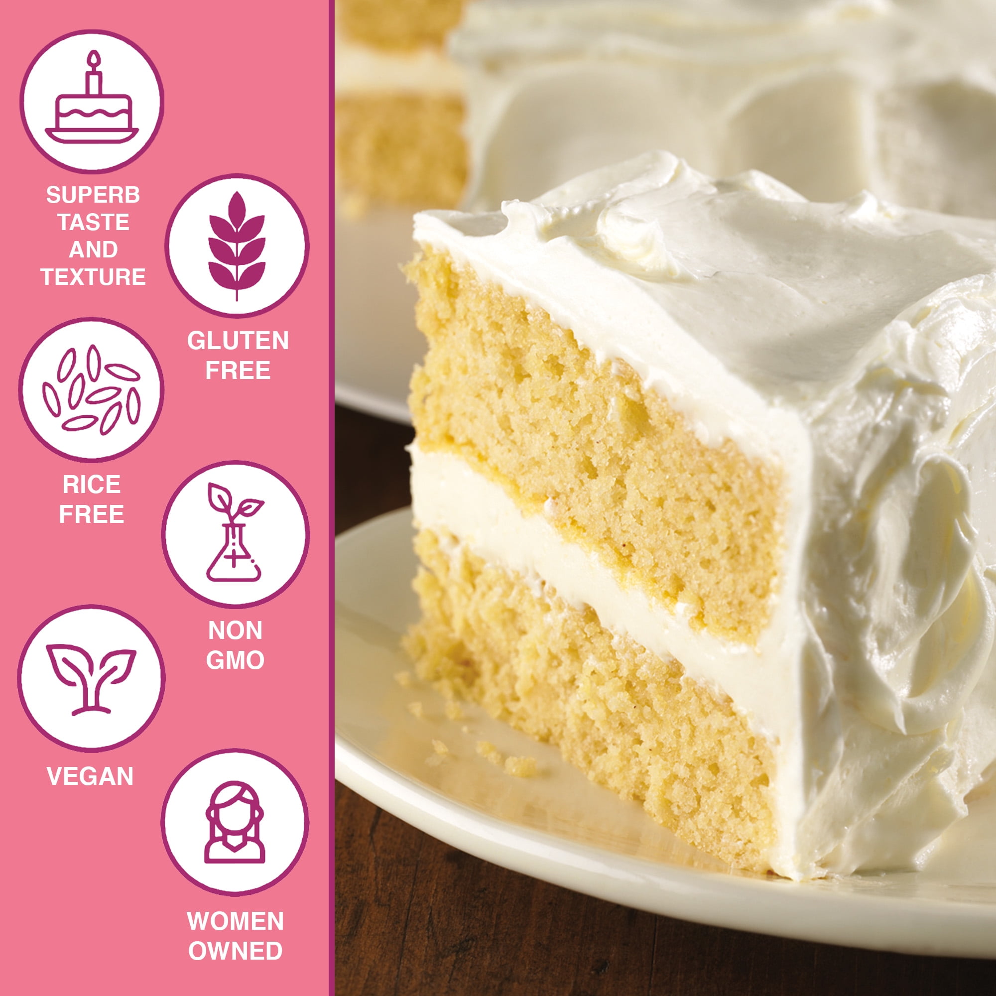 XO Baking Co. Verified Non-GMO & Gluten Free Vanilla Cake Mix, 19 oz Box